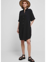 βαμβακερό φόρεμα medicine χρώμα: μαύρο 100% βαμβάκι
