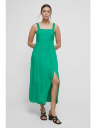 φόρεμα από λινό μείγμα medicine χρώμα: πράσινο 71% βισκόζη, 16% λινάρι, 13% βαμβάκι