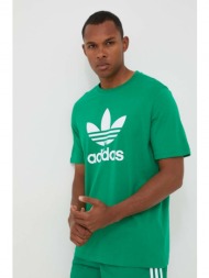 βαμβακερό μπλουζάκι adidas originals χρώμα: πράσινο 100% βαμβάκι
