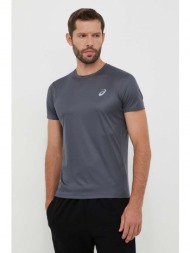 μπλουζάκι για τρέξιμο asics core χρώμα: γκρι 100% ανακυκλωμένος πολυεστέρας