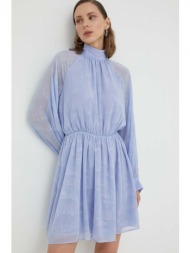 φόρεμα samsoe samsoe χρώμα: μοβ 100% ανακυκλωμένος πολυεστέρας