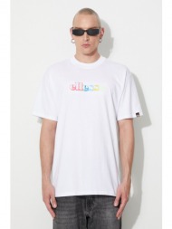 βαμβακερό μπλουζάκι ellesse χρώμα: άσπρο 100% βαμβάκι