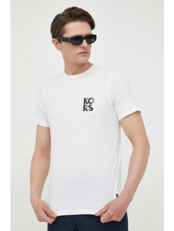 βαμβακερό μπλουζάκι michael kors χρώμα άσπρο 100% βαμβάκι