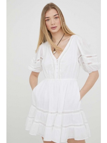 βαμβακερό φόρεμα abercrombie & fitch χρώμα άσπρο 100%