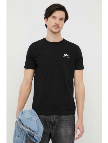βαμβακερό μπλουζάκι alpha industries χρώμα μαύρο 100%