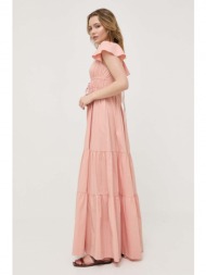 φόρεμα twinset χρώμα: ροζ 67% βαμβάκι, 30% πολυεστέρας, 3% σπαντέξ