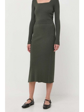 φούστα max mara leisure χρώμα πράσινο 72% βισκόζη, 28%