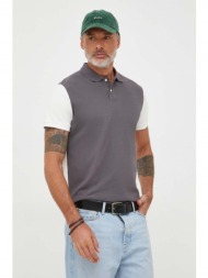 βαμβακερό μπλουζάκι πόλο pepe jeans longford χρώμα: γκρι 100% βαμβάκι