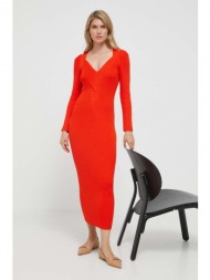 φόρεμα boss χρώμα: πορτοκαλί 76% βισκόζη, 24% πολυαμίδη