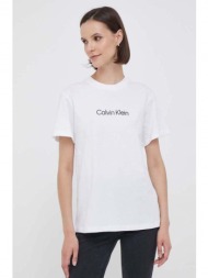 βαμβακερό μπλουζάκι calvin klein χρώμα: άσπρο 100% βαμβάκι