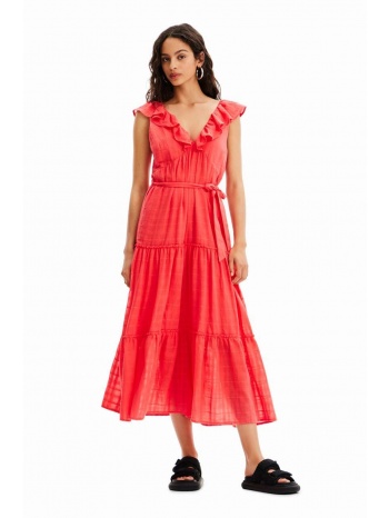 φόρεμα desigual χρώμα κόκκινο κύριο υλικό 99% βαμβάκι, 1%