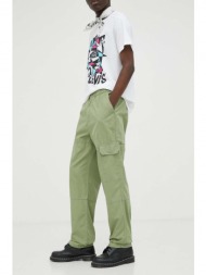 παντελόνι levi`s patch pocket cargo χρώμα: πράσινο 100% βαμβάκι