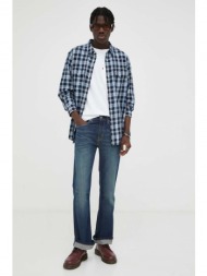 τζιν παντελονι levi`s 527 slim boot cut χρώμα: ναυτικό μπλε 99% βαμβάκι, 1% σπαντέξ