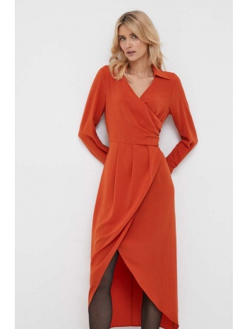 φόρεμα sisley χρώμα πορτοκαλί 100% πολυεστέρας