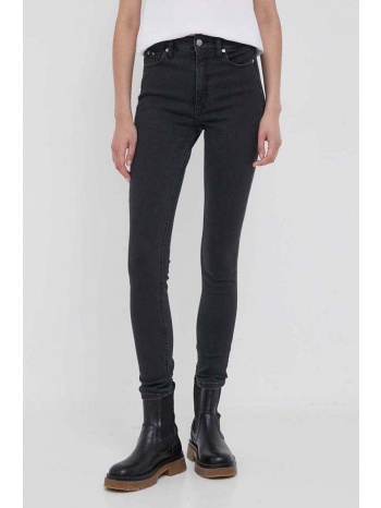 τζιν παντελονι calvin klein jeans χρώμα μαύρο 89% βαμβάκι