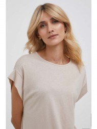 μπλουζάκι sisley χρώμα: μπεζ 50% βαμβάκι, 50% modal