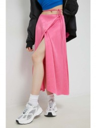φούστα hugo χρώμα: ροζ 60% ανακυκλωμένο cupro, 40% βισκόζη