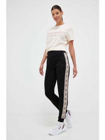 παντελόνι φόρμας guess χρώμα μαύρο 51% βαμβάκι, 49%