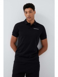 βαμβακερό μπλουζάκι πόλο peak performance χρώμα: μαύρο 100% βαμβάκι