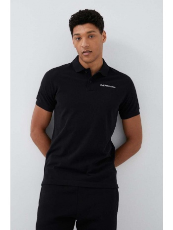 βαμβακερό μπλουζάκι πόλο peak performance χρώμα μαύρο 100%