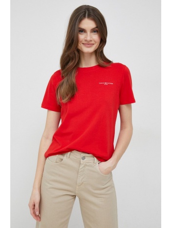 μπλουζάκι tommy hilfiger χρώμα κόκκινο 95% βαμβάκι, 5%