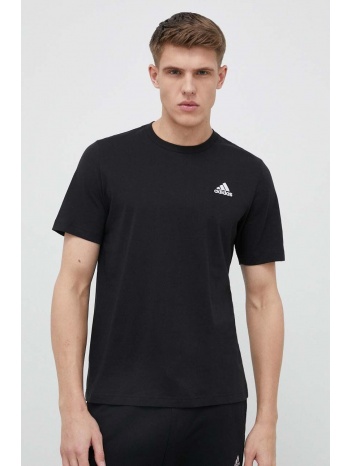 βαμβακερό μπλουζάκι adidas χρώμα μαύρο 100% βαμβάκι