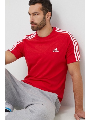 βαμβακερό μπλουζάκι adidas χρώμα κόκκινο 100% βαμβάκι
