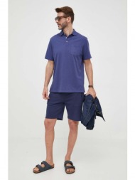 πόλο με μείγμα με λινό polo ralph lauren χρώμα: ναυτικό μπλε 80% βαμβάκι, 20% λινάρι