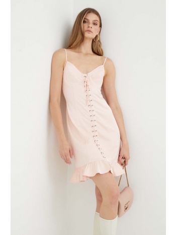 φόρεμα guess χρώμα ροζ κύριο υλικό 55% βαμβάκι, 41%