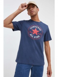 βαμβακερό μπλουζάκι converse χρώμα: ναυτικό μπλε 100% βαμβάκι