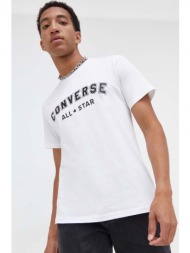 βαμβακερό μπλουζάκι converse χρώμα: άσπρο 100% βαμβάκι