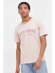 βαμβακερό μπλουζάκι converse χρώμα: ροζ 100% βαμβάκι