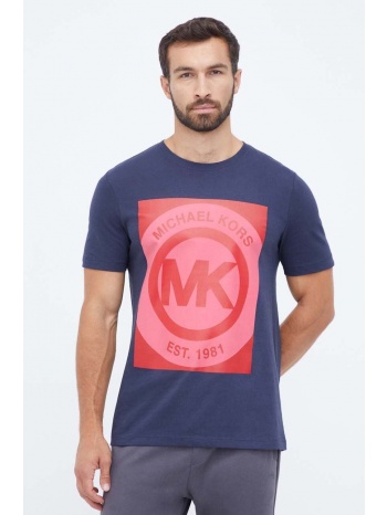 βαμβακερό t-shirt michael kors χρώμα ναυτικό μπλε 100%
