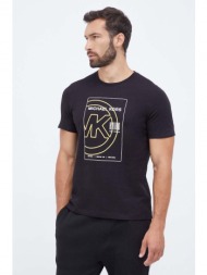 βαμβακερό t-shirt michael kors χρώμα: μαύρο 100% βαμβάκι