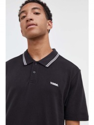 βαμβακερό μπλουζάκι πόλο vans χρώμα: μαύρο 100% βαμβάκι