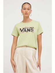 βαμβακερό μπλουζάκι vans χρώμα: πράσινο 100% βαμβάκι