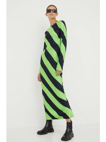 φόρεμα samsoe samsoe χρώμα πράσινο 53% lenzing ecovero
