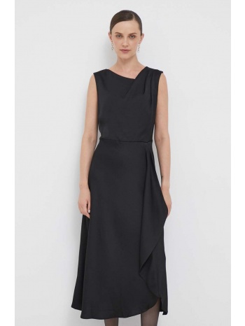φόρεμα dkny χρώμα μαύρο 100% πολυεστέρας