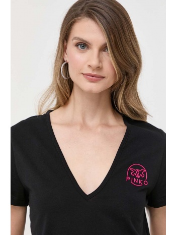 βαμβακερό μπλουζάκι pinko χρώμα μαύρο 100% βαμβάκι
