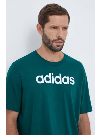 βαμβακερό μπλουζάκι adidas χρώμα πράσινο 100% βαμβάκι