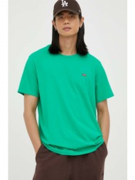 βαμβακερό μπλουζάκι levi`s χρώμα: πράσινο 100% βαμβάκι