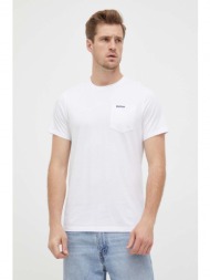 βαμβακερό μπλουζάκι barbour χρώμα: άσπρο 100% βαμβάκι
