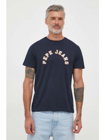 βαμβακερό μπλουζάκι pepe jeans westend χρώμα ναυτικό μπλε