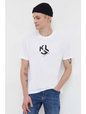 βαμβακερό μπλουζάκι karl lagerfeld jeans χρώμα άσπρο 100%