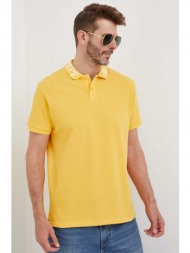 βαμβακερό μπλουζάκι πόλο pepe jeans jacob χρώμα: κίτρινο 100% βαμβάκι