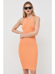 φόρεμα guess χρώμα: πορτοκαλί 50% πολυαμίδη, 50% βισκόζη