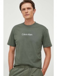 βαμβακερό μπλουζάκι calvin klein χρώμα: μοβ 100% βαμβάκι