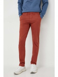 παντελόνι pepe jeans james χρώμα: κόκκινο 72% βαμβάκι, 14% modal, 11% πολυεστέρας, 3% σπαντέξ