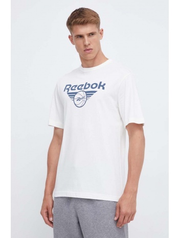 βαμβακερό μπλουζάκι reebok classic basketball χρώμα μπεζ