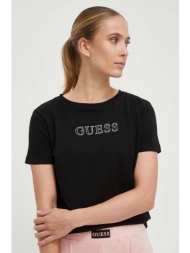 μπλουζάκι guess χρώμα: μαύρο 95% βαμβάκι, 5% σπαντέξ